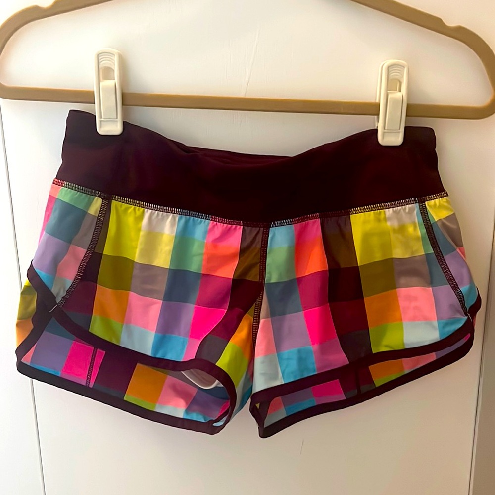 Lululemon speed plaid shorts size 2